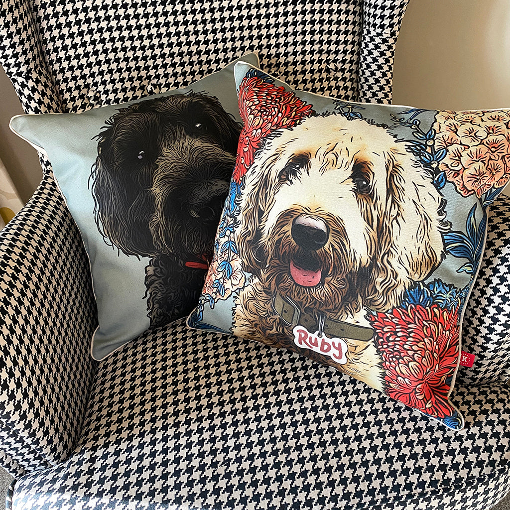 Pet portrait cushion
