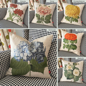 Peony cushion - vintage florals