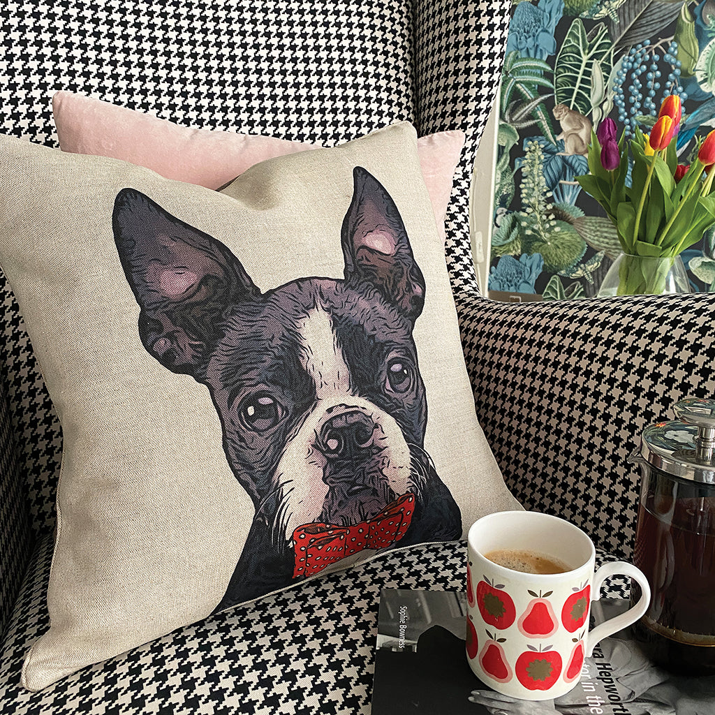 boston terrier cushion
