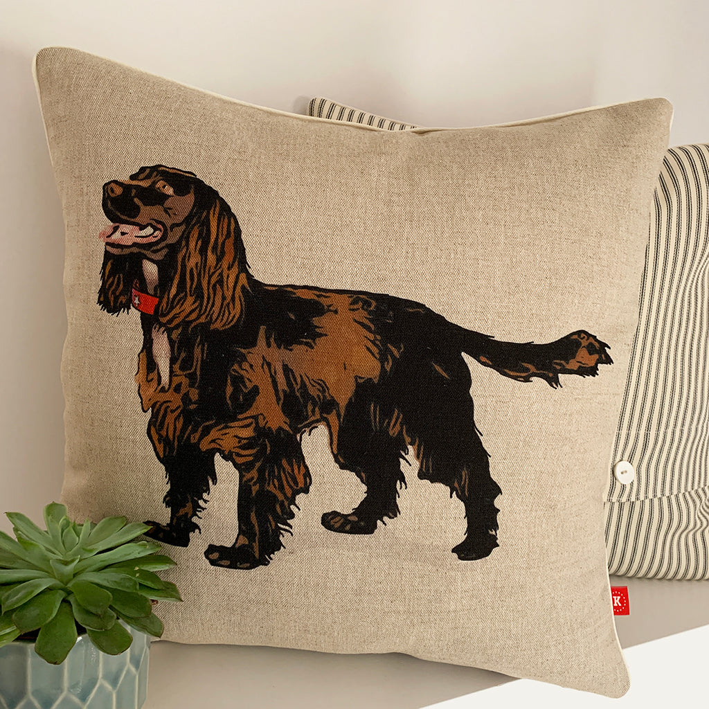 brown cocker spaniel portrait contemporary cushion