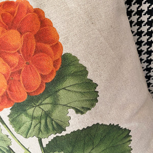 Geranium cushion - vintage florals