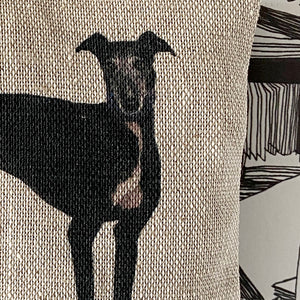 black greyhound lavender bag