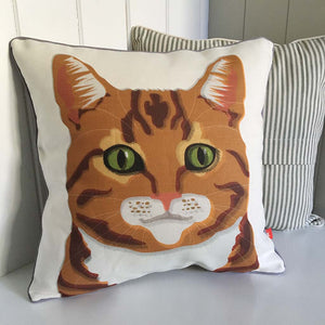 ginger marmalade orange cat contemporary cushion