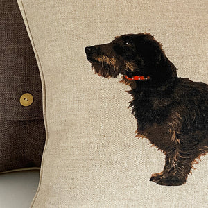 wire hair dachshund cushion detail